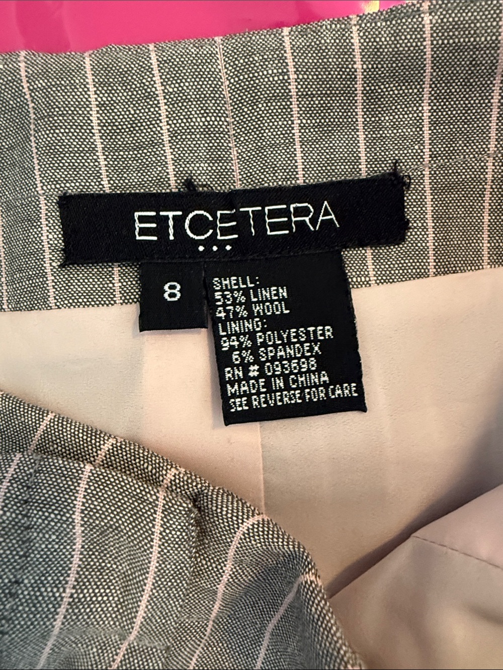 Etcetera Taupe Pinstripe Pencil Skirt - Picture 2 of 6